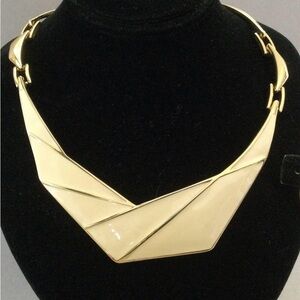 Vintage Monet Gold & Enamel Bib Necklace